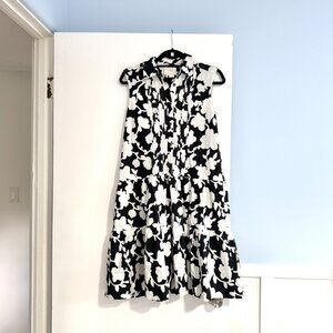 Kate Spade Spring Shift Dress - Black and White with Light Pink Accents